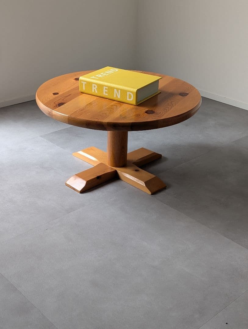 USED/無垢 パイン ラウンドローテーブル フレンチミッドセンチュリー