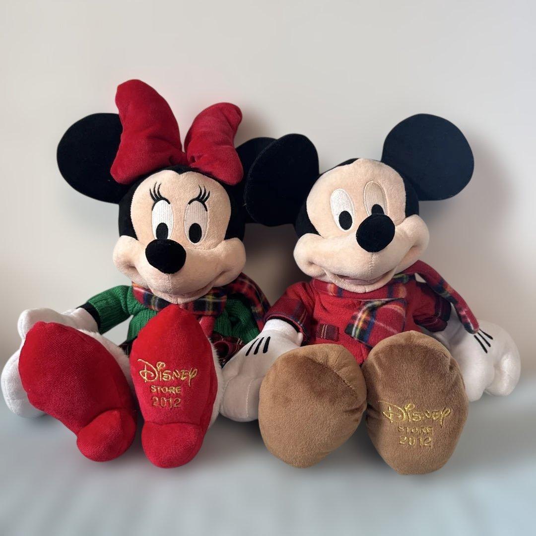 廃盤／限定品】ディズニーストア 2012 Xmas ミッキー&ミニーぬいぐるみ