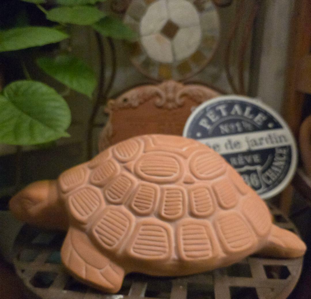 アンティーク 青銅 亀 カメ 骨董品 オブジェ 置物 金運 幸運 昭和 当時