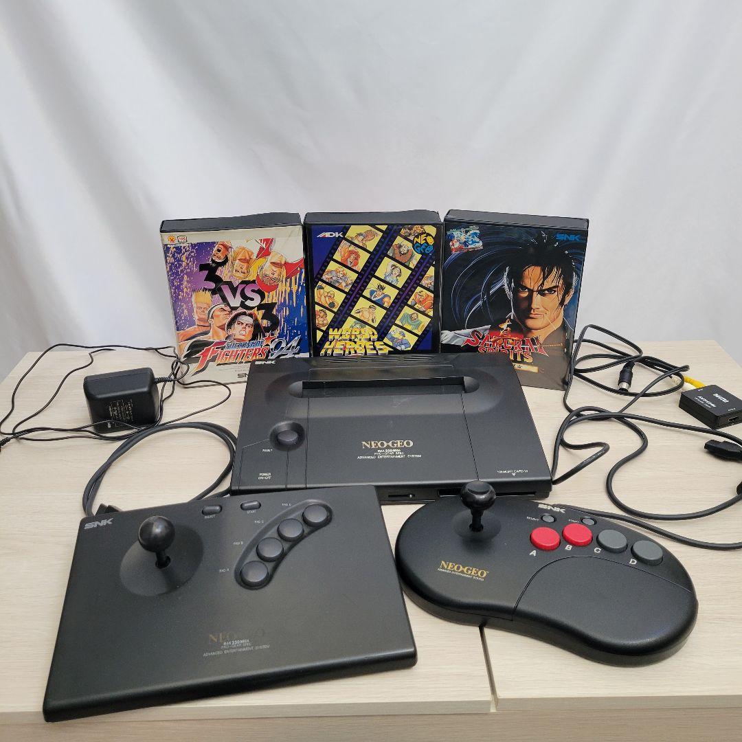 ネオジオ本体コントローラー×2ソフト3本