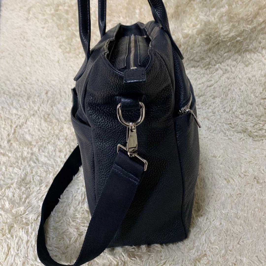 Pyloot×バーニーズNY 本革2WAYビジネスバッグ ネイビー