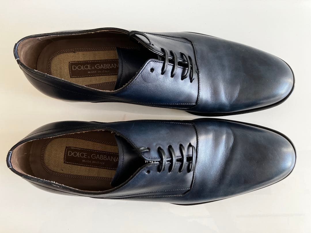 ドルチェ&ガッバーナ 新品 ビジネスシューズ 革靴 濃ブルー ネイビー ドルガバ