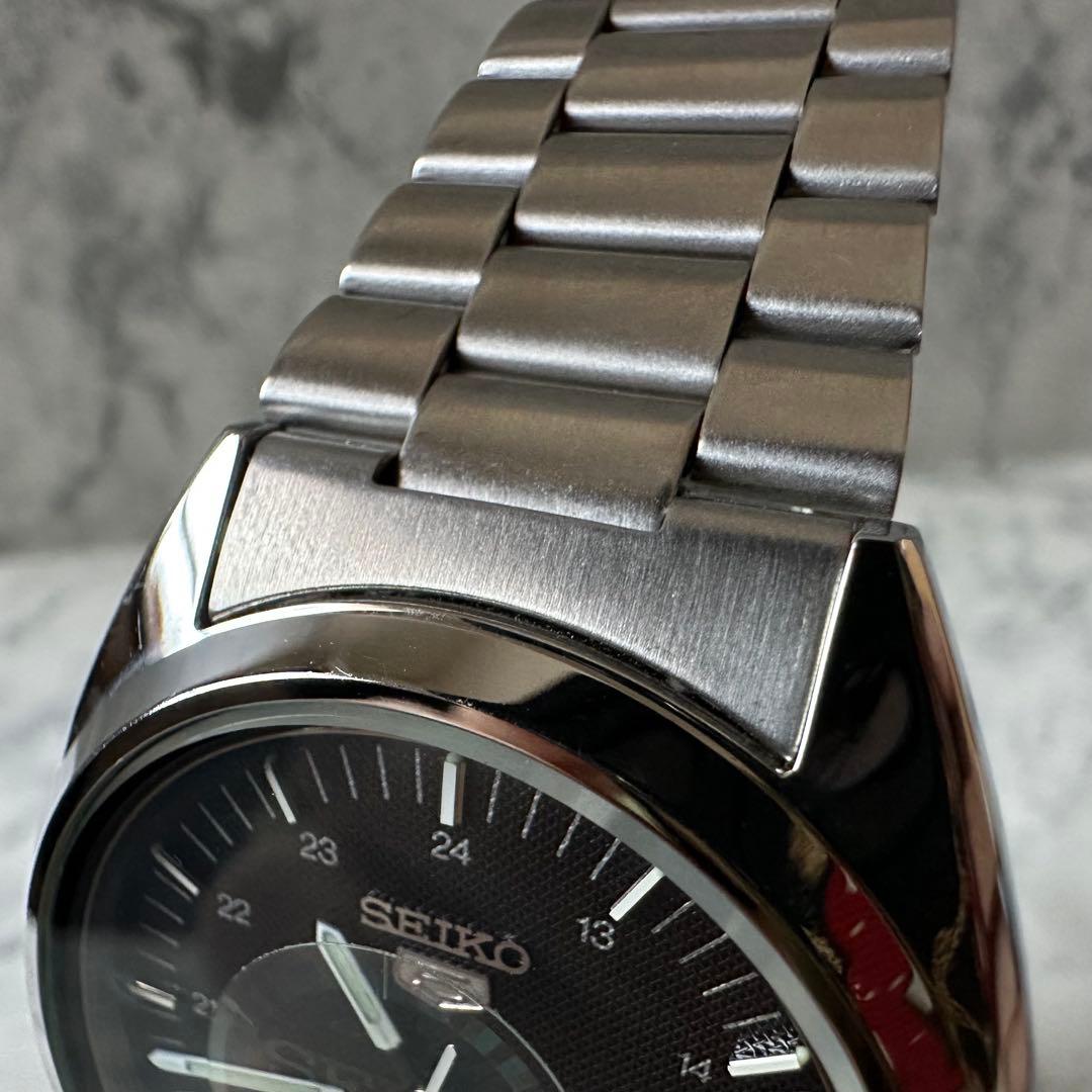 超美品 SEIKO 5 セイコーファイブ ブラック 7S26-3040