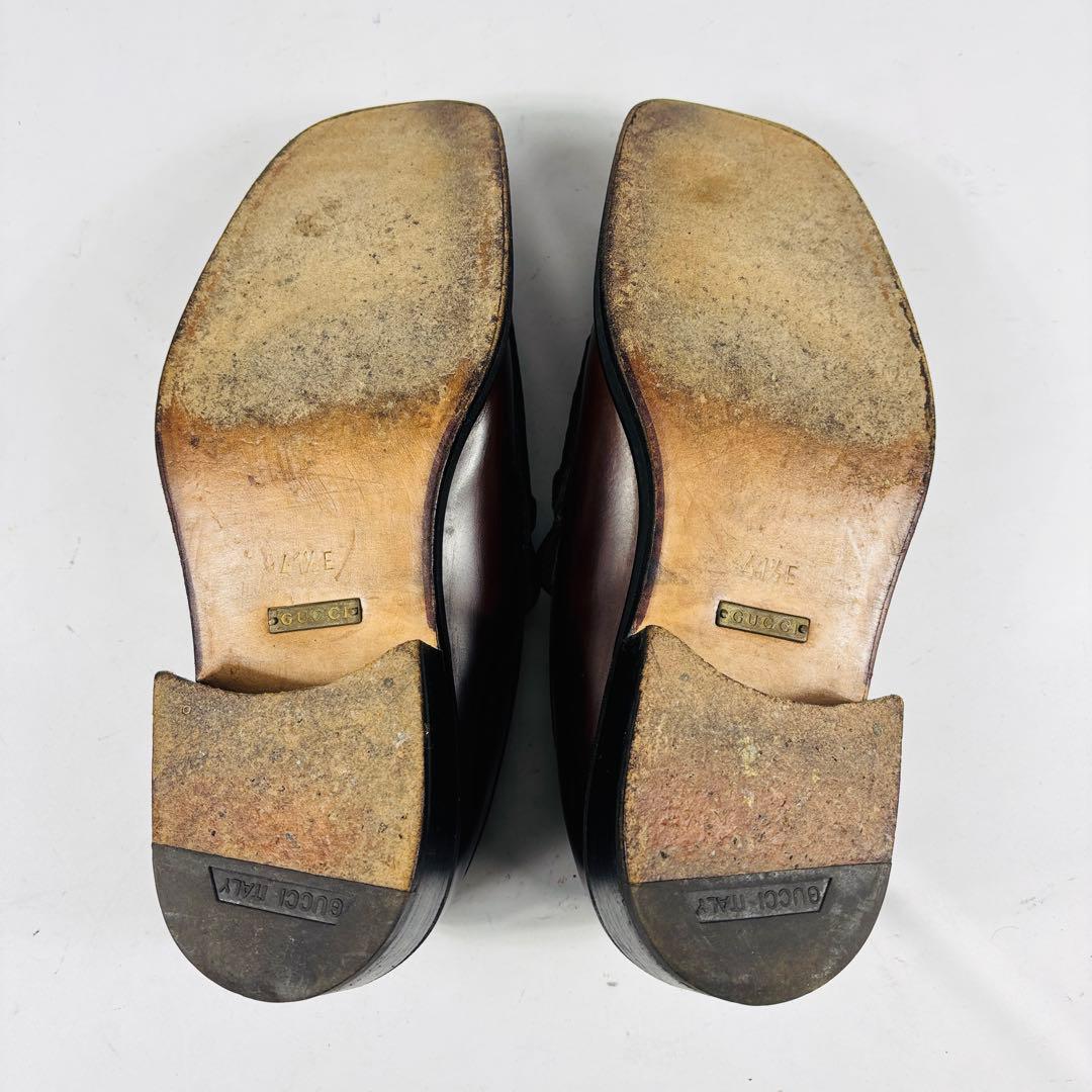 美品 GUCCI グッチ 　ホースビット レザー ローファー 　ダークブラウン