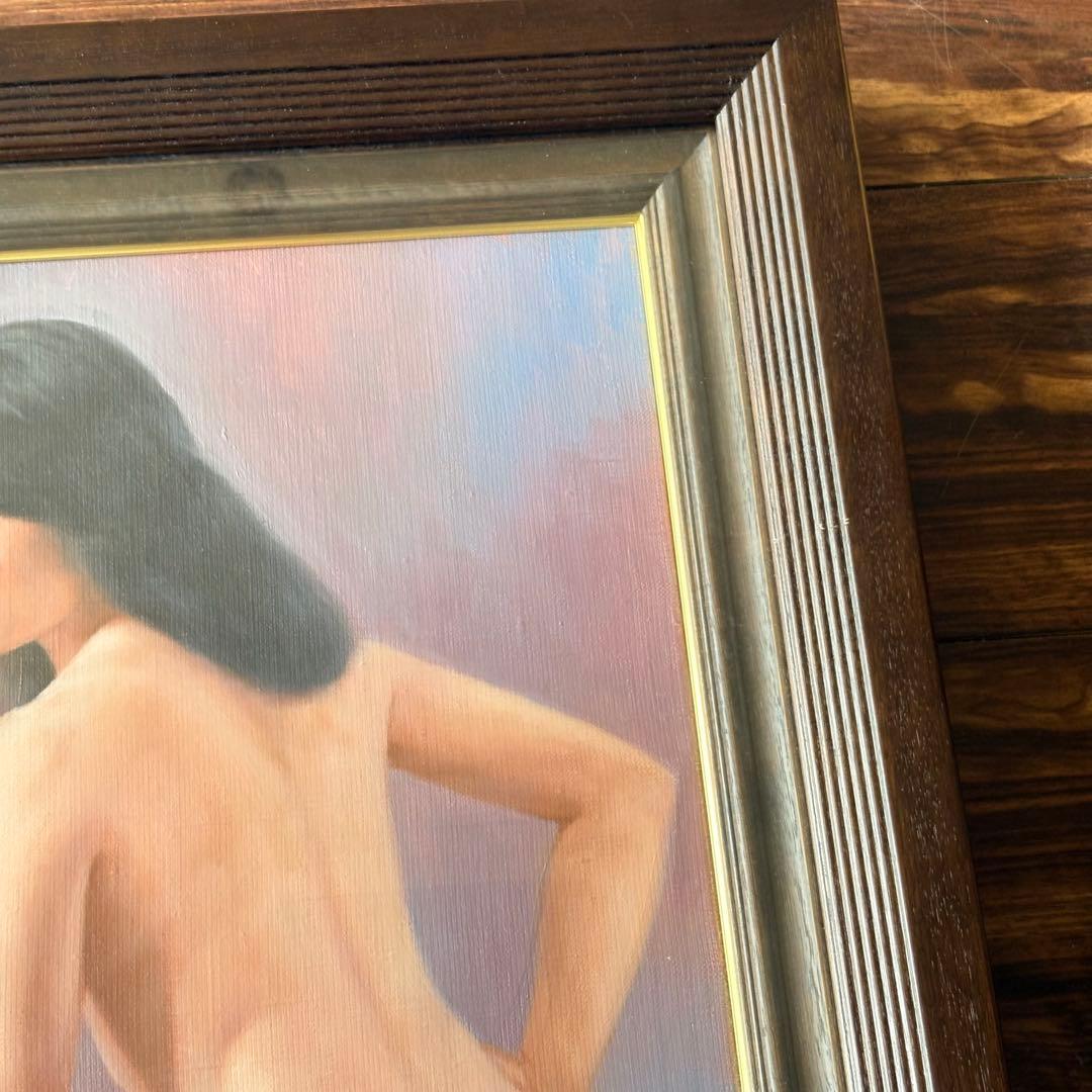 金沢湧洙「裸婦」油彩 F6 額装 人物画 油絵 油画 絵画 K