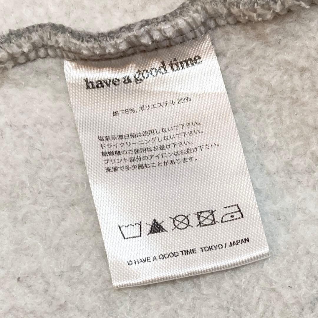 美品 have a good time パーカー デカロゴ 灰 L 1774