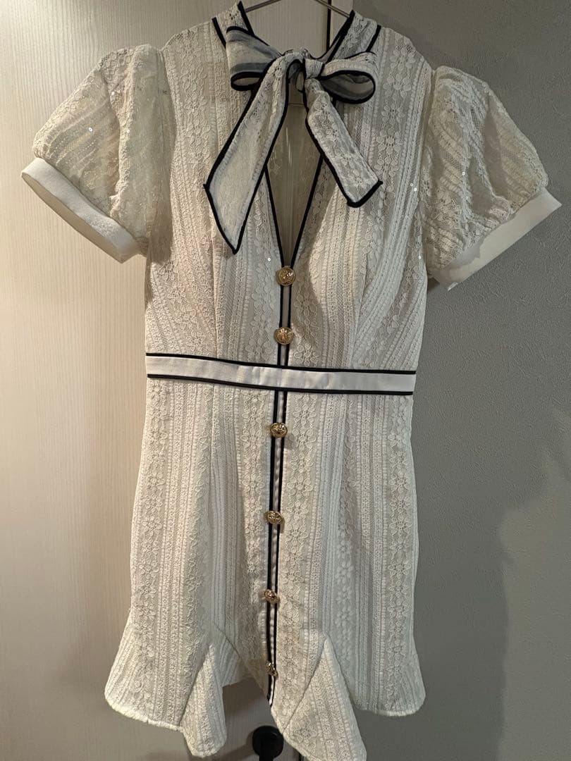 ホワイトドレス スパンコールドレス　キャバドレス