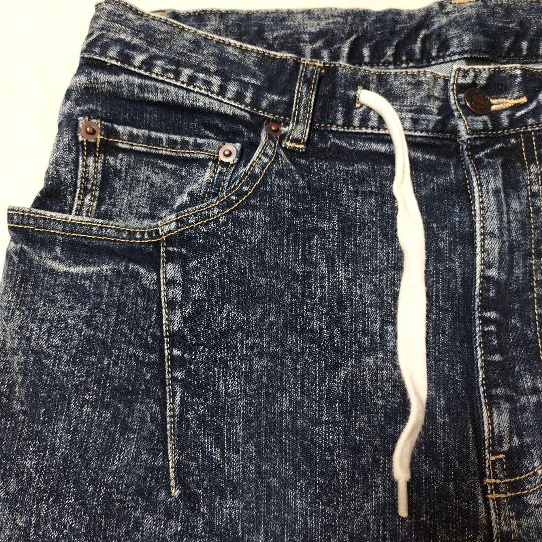 glamb ラスティデニムイージーパンツ ケミカルウォッシュ加工 インディゴ 2