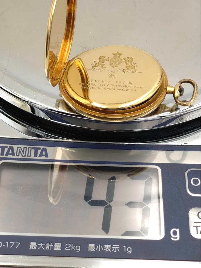 JUVENIA ジュベニア 金無垢懐中時計 18金 18K 43g アンティーク