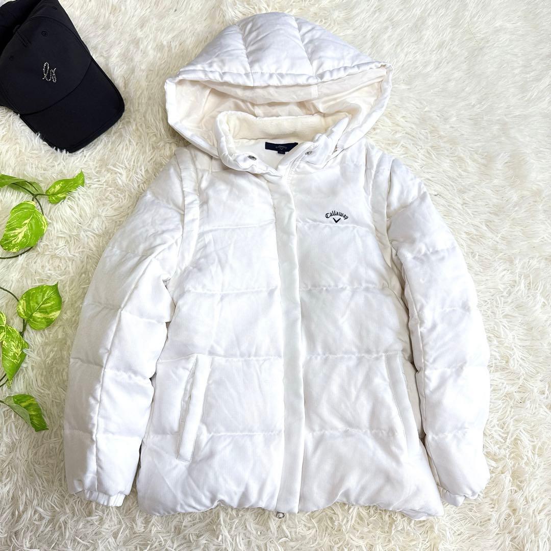 【キャロウェイ】美品 セットアップ ダウン ホワイト Mサイズ レディース