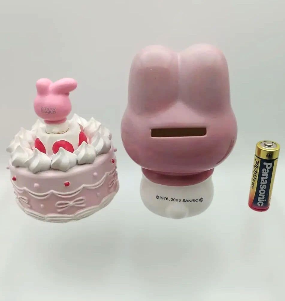 値下【希少・美品】マイメロディケーキオルゴール(2007年)貯金箱(2003