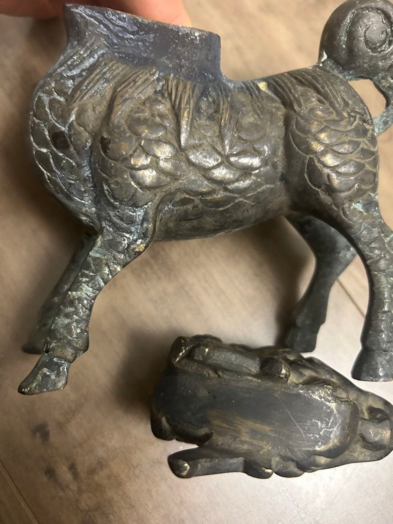 神兽香炉，古銅製，時代物