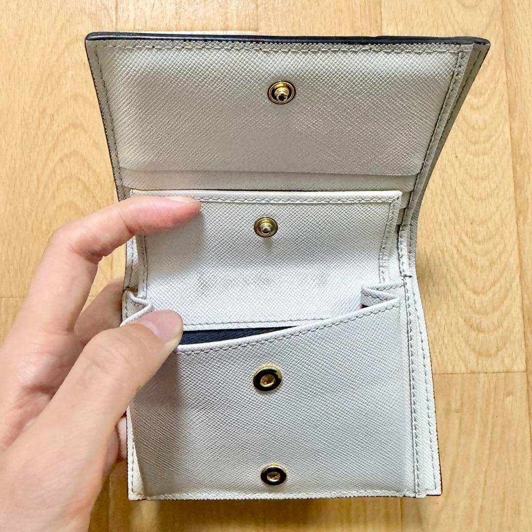 MARNI 二つ折り財布 ベージュ/イエロー