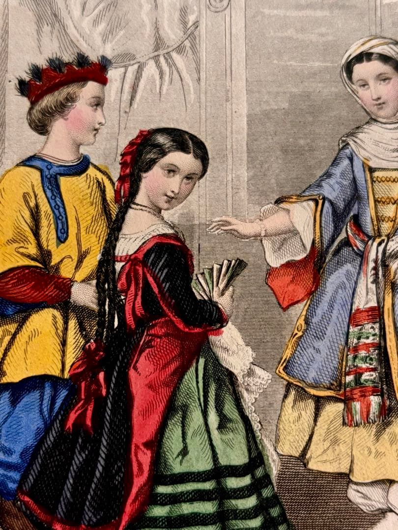 フランスアンティーク 19世紀の雑誌 Le Bon Ton 挿絵版画 ヘロイーズ