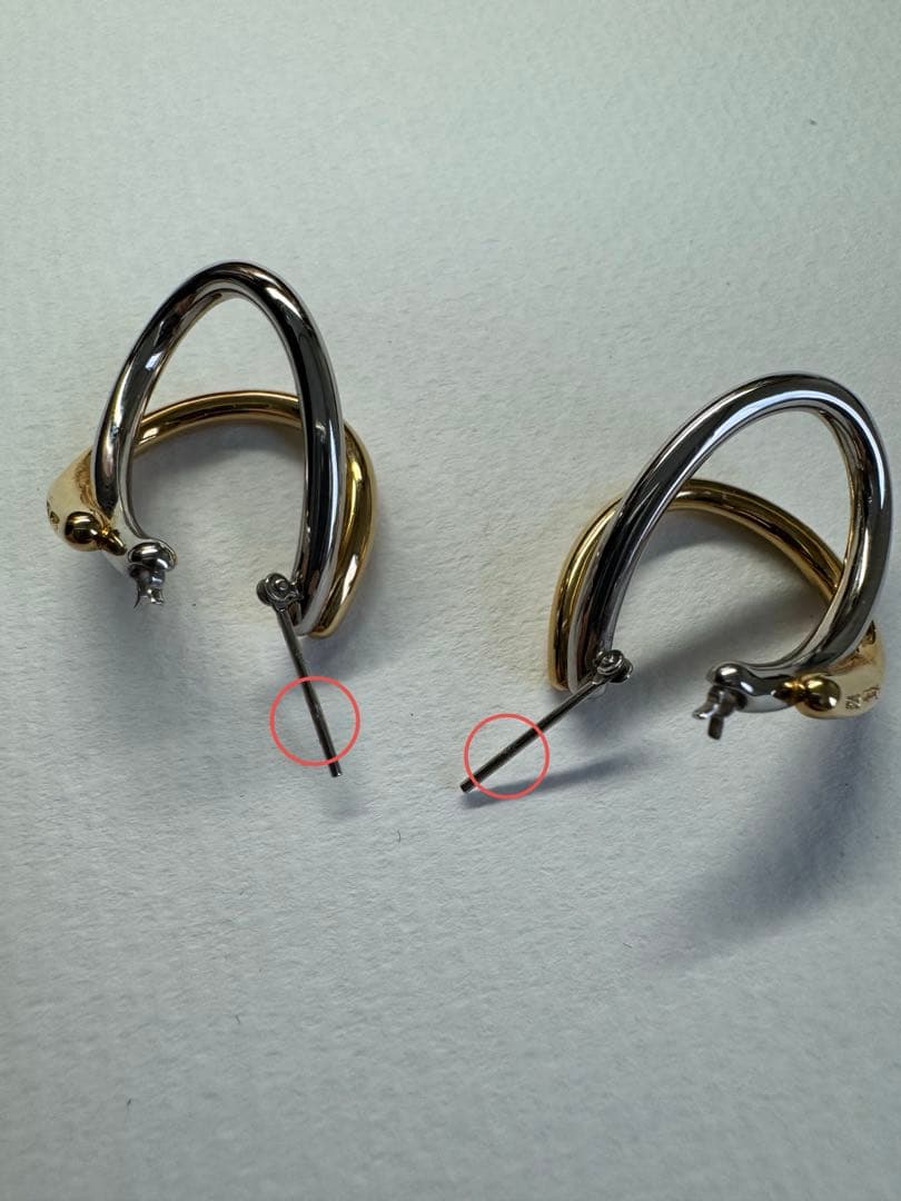 箱なし Jouete ジュエッテ サークルピアス ティアドロップ コンビ