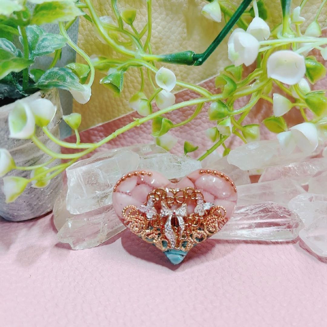 癒しのオルゴナイト❤️ソープストーン＋ピンクトルマリンのハート型♡