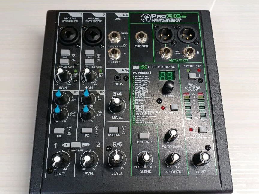 Mackie profx6v3 オーディオインターフェース ミキサー ファ