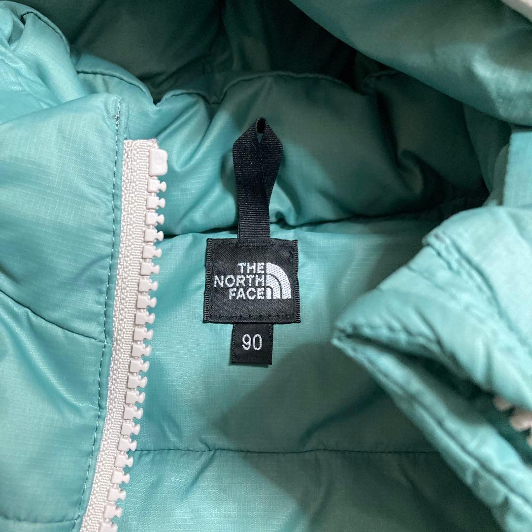 【お値下げ中】THE NORTH FACE 90センチ　キッズ　ダウン　水色