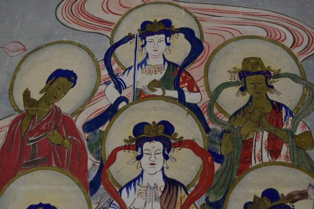 作者不詳/十三佛図/十三仏図/古画人物図/仏画/掛軸/名家伝来/AA-231