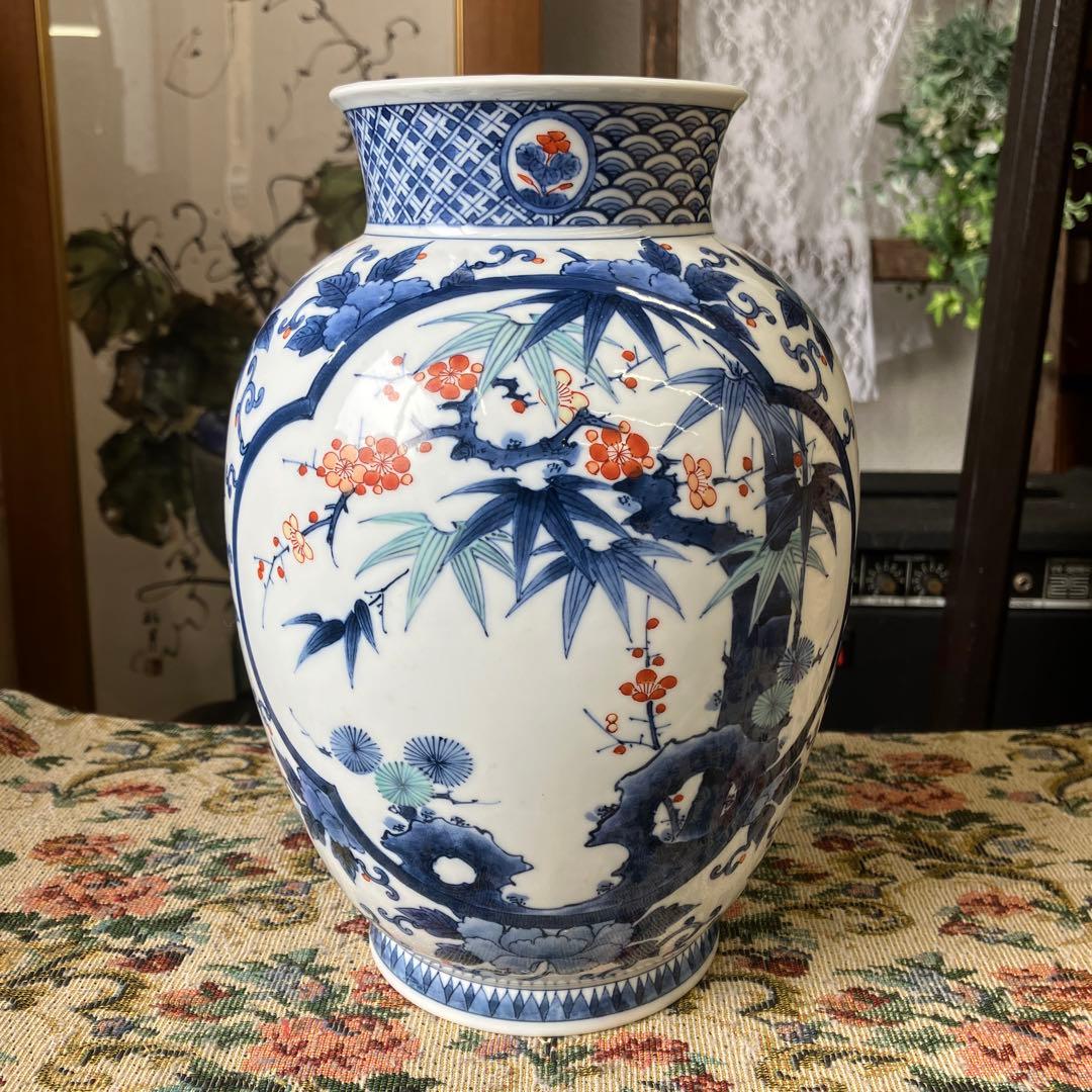 伊万里 鍋島焼染錦 魯山 花瓶 色鍋島焼 鍋島藩窯