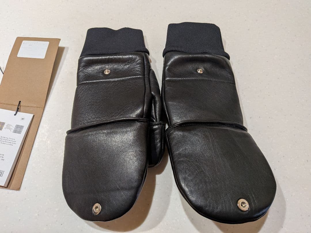 BURBERRY ブラック レザーグローブ｜バーバリー BURBERRY ☆ 黒革