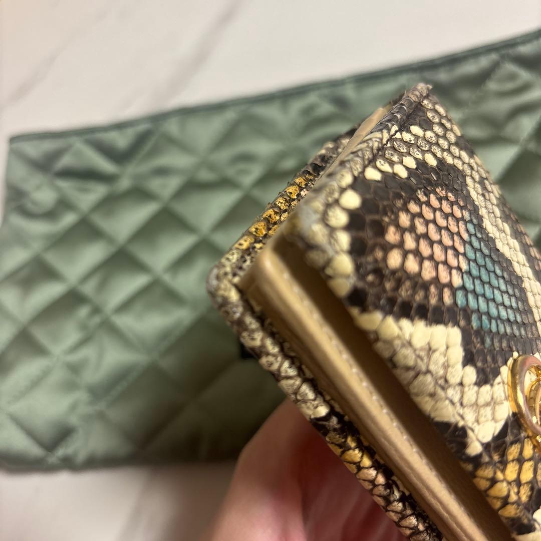 GUCCI GGマーモント パイソン 二つ折り財布