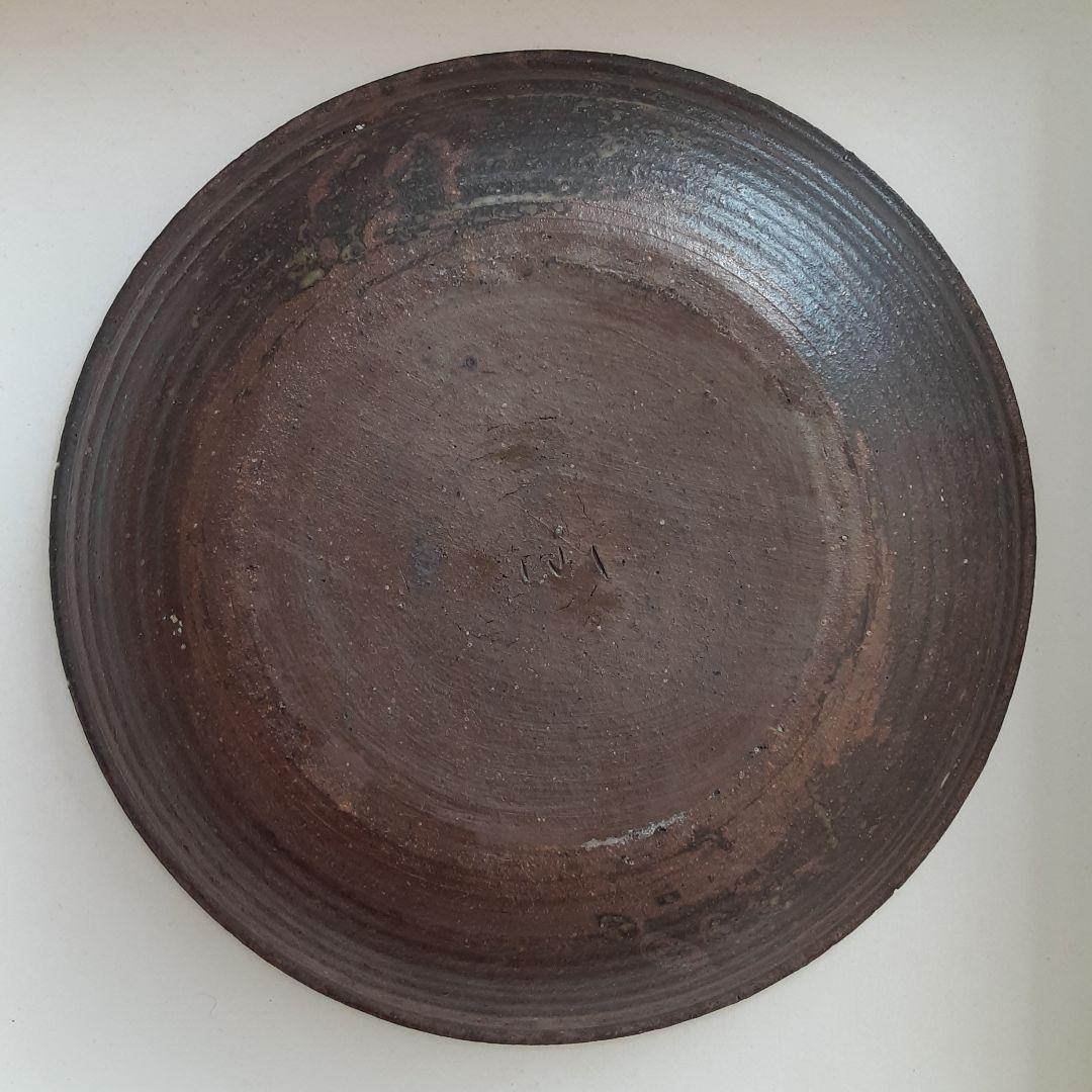 陶彩灰釉大皿高山陶園渡辺敬一郎常滑焼