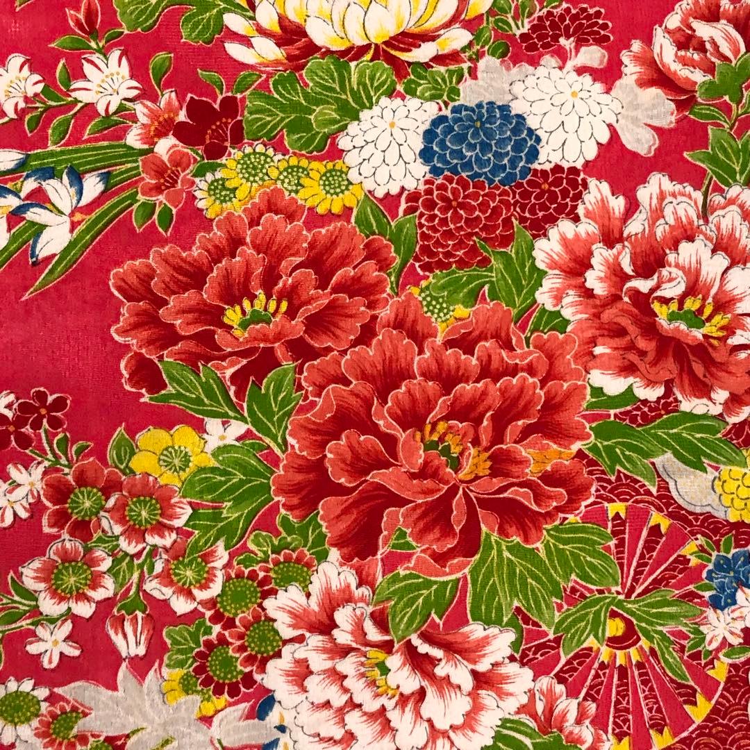 子供着物 十三詣り 花模様 鳥 紅赤色 CK-7375