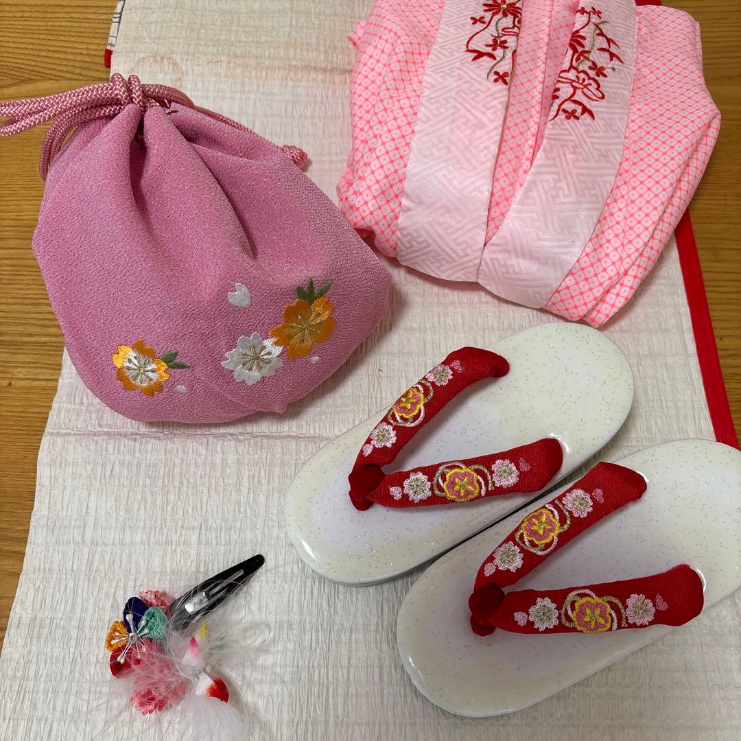 七五三　三歳　正絹着物長襦袢 六点セット　美品