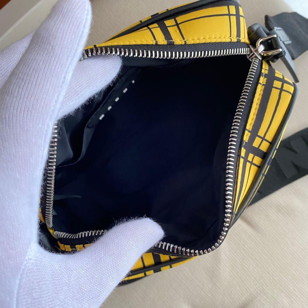 【MARNI】マルニ イエローチェック ナイロンパフ カメラバッグ ショルダー