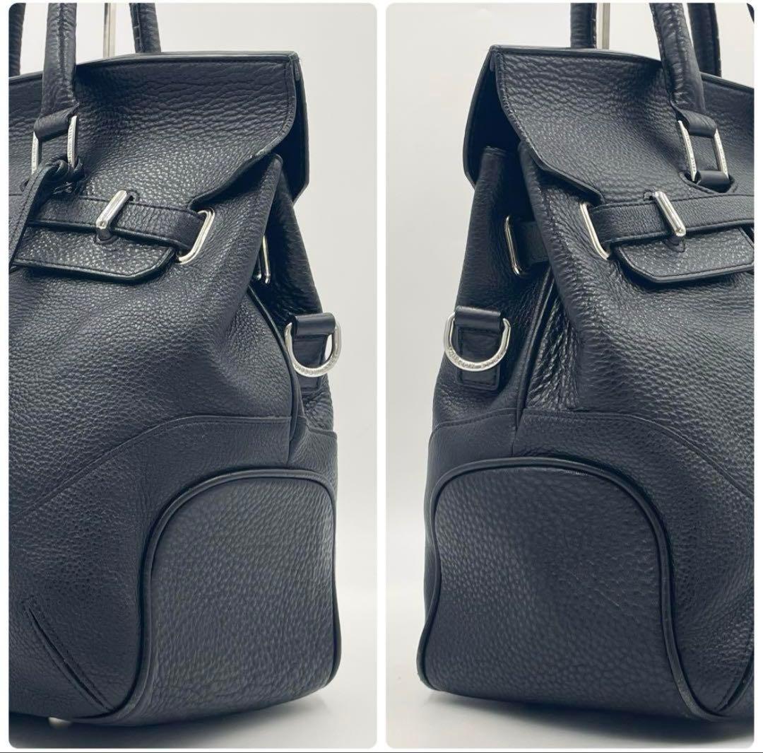 ⭐️⭐️美品⭐️⭐️PELLE MORBIDA 本革 黒 ショルダー付き　オシャレ