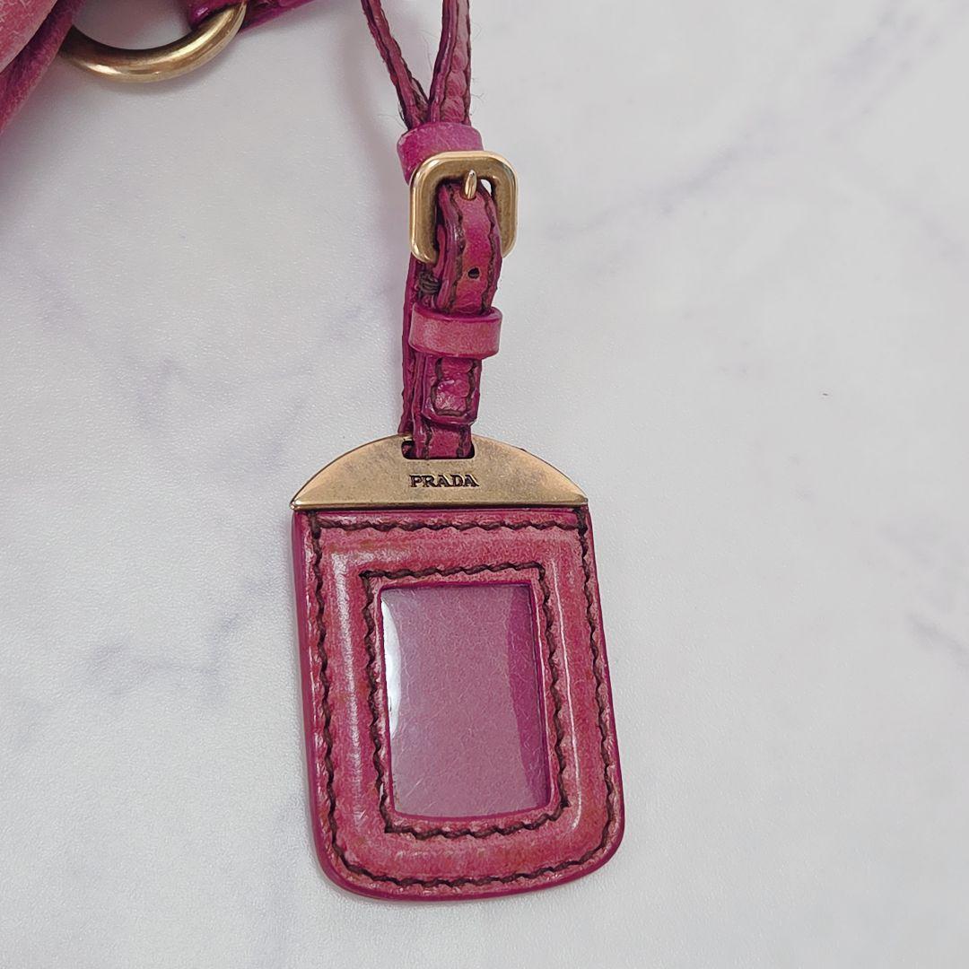 希少✨レア プラダ PRADA ピンク レザー ハンドバッグ チェーンストラップ