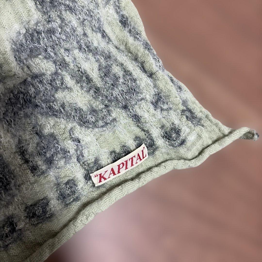 美品　kapital ペイズリー柄 縮絨ウール　バンダナ 赤 緑 2枚セット