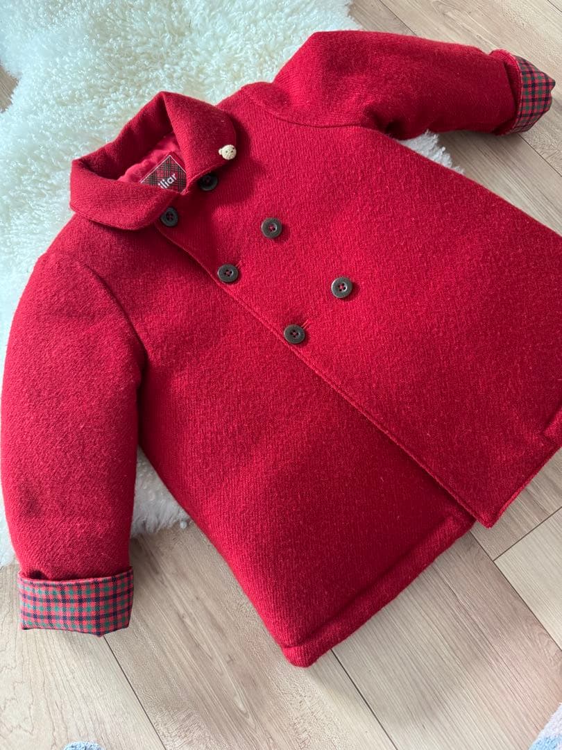 familiar 赤 コート ダブルボタン
