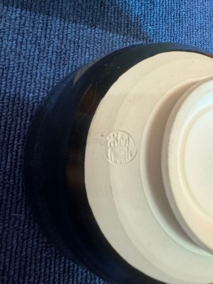 1584 平安桐鳳 黒仁清金銀彩鶴文 茶碗