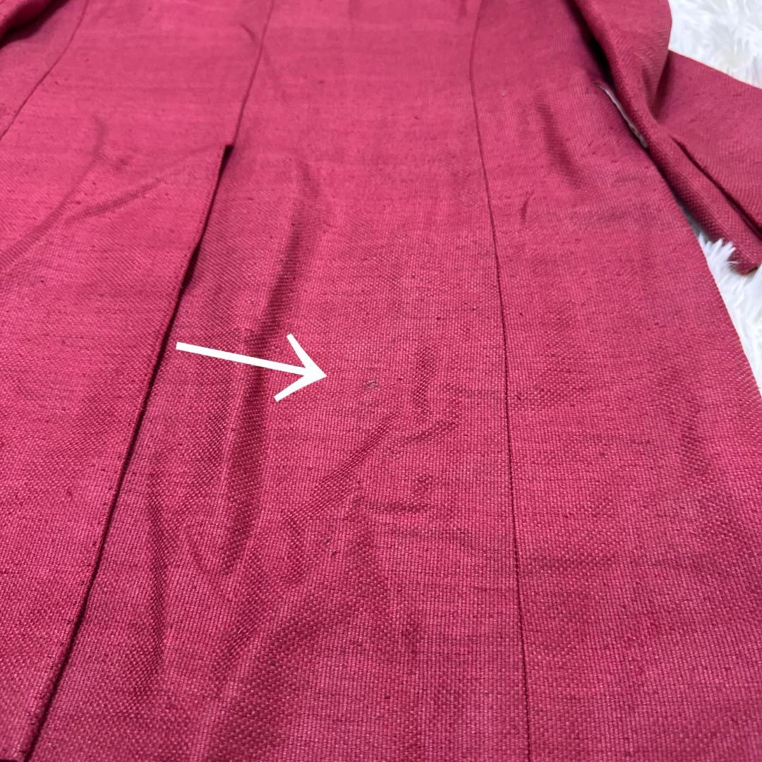 kiton キートン コート チェスターコート 麻 赤系