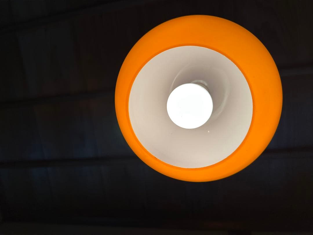 昭和レトロ ペンダントライト オレンジ 当時物 レトロ照明 美品2025年