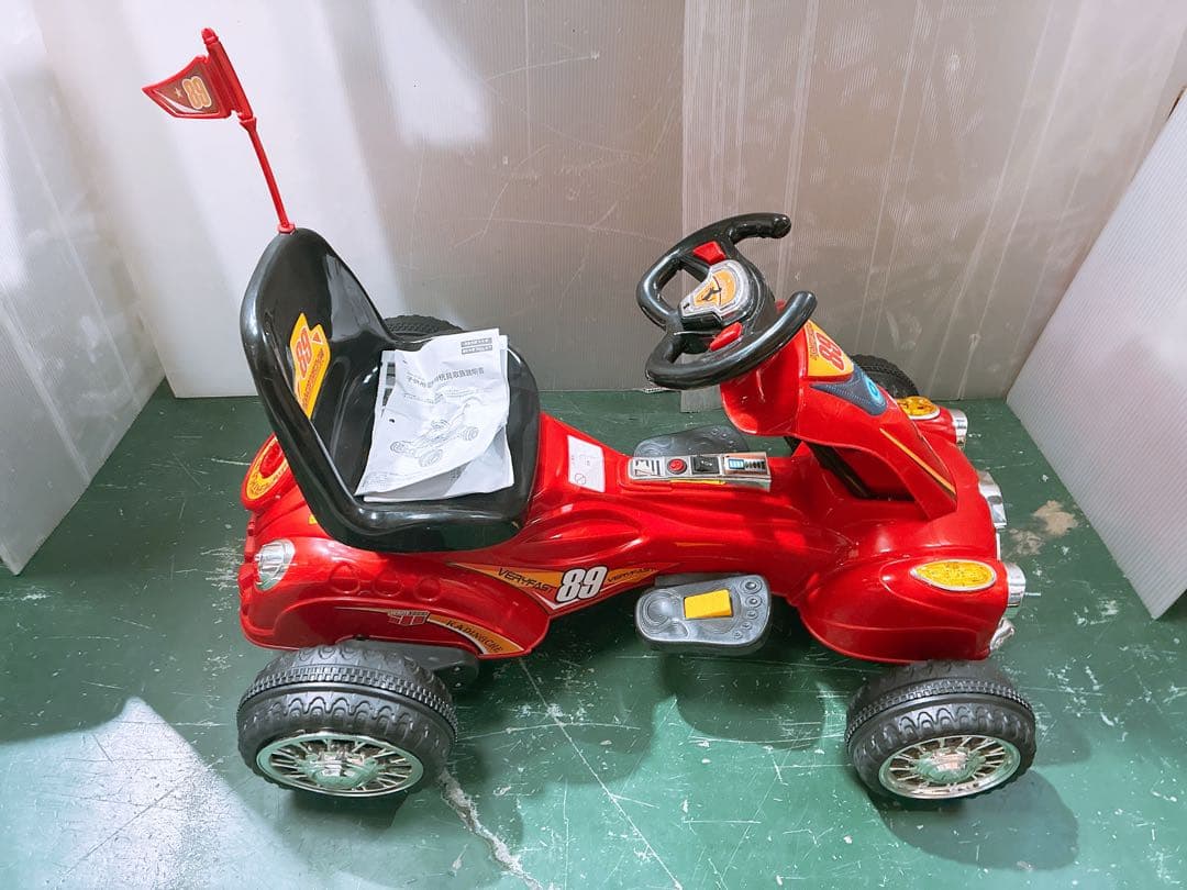 【ジャンク】電動カート 子供用 電動乗用カー レーシングカート 4輪 説明書付き