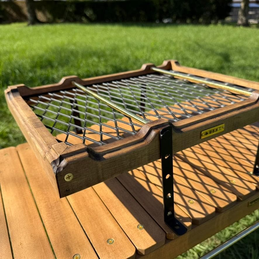 タフ丸金具 ウォルナット 木×エキスパンドメタル×真鍮パーツ IGT