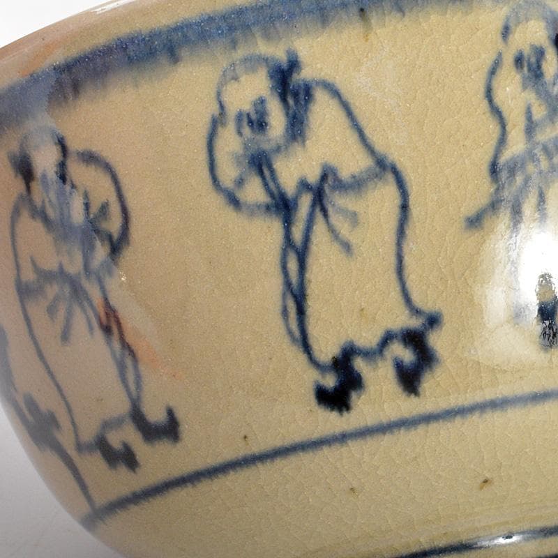 茶道具 膳所焼 淡海ぜぜ 陽炎園造 安南写 七賢人絵 茶碗 共