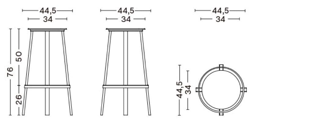 HAY REVOLVER BAR STOOL 65CM スカイグレー