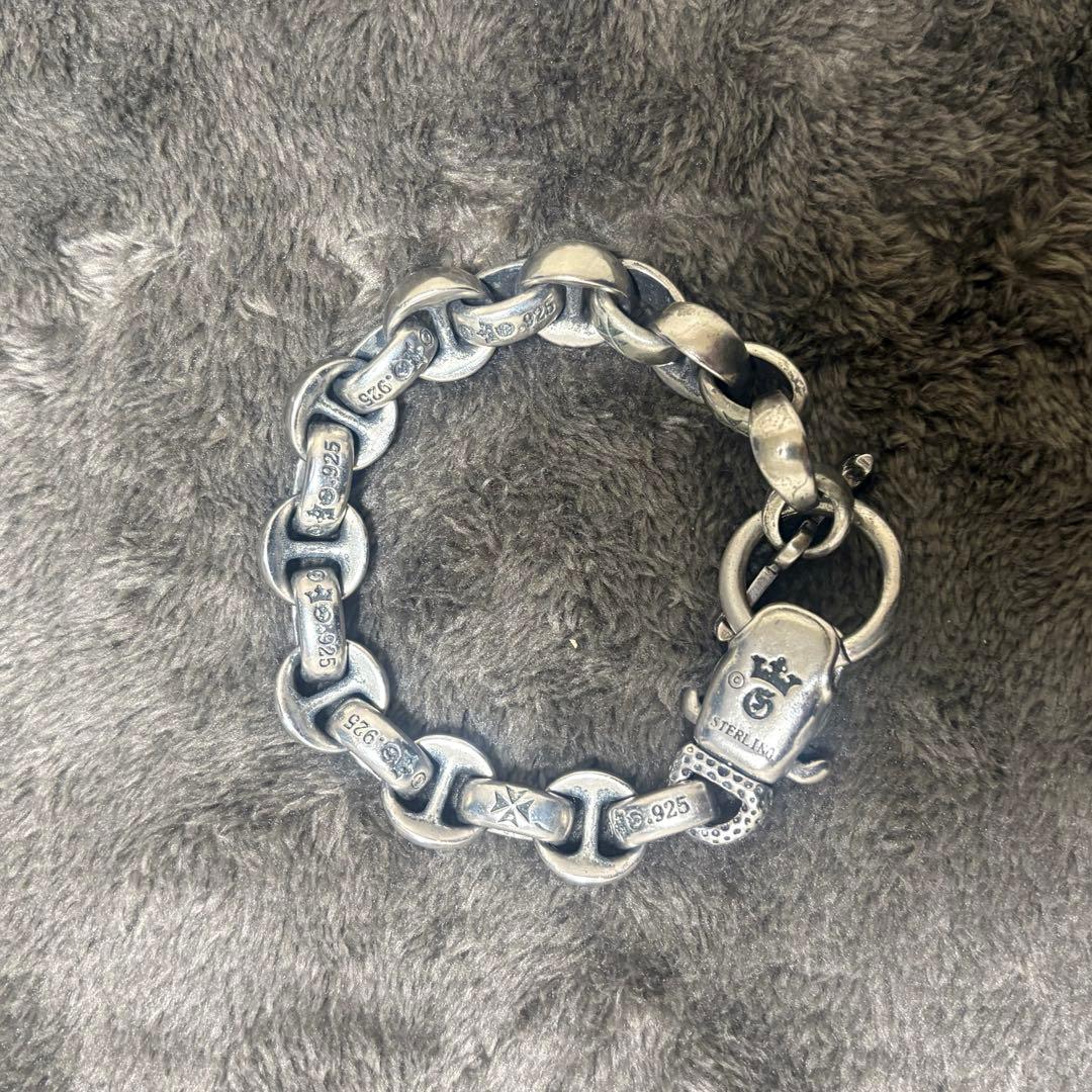ヴィンテージ ブルドッグ チェーンブレスレット シルバー925 刻印 y2k