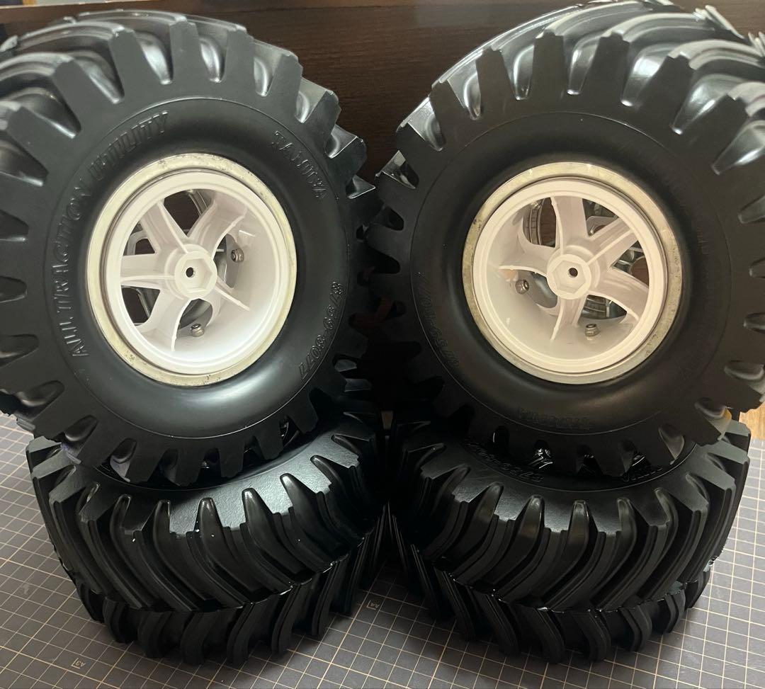 タミヤ TGM ラグタイヤ、ホイール改造 12ミリハブ仕様4本セット