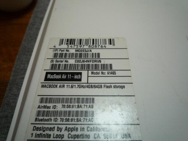 MacBook Air A1465(MD233J) SSD256G win7