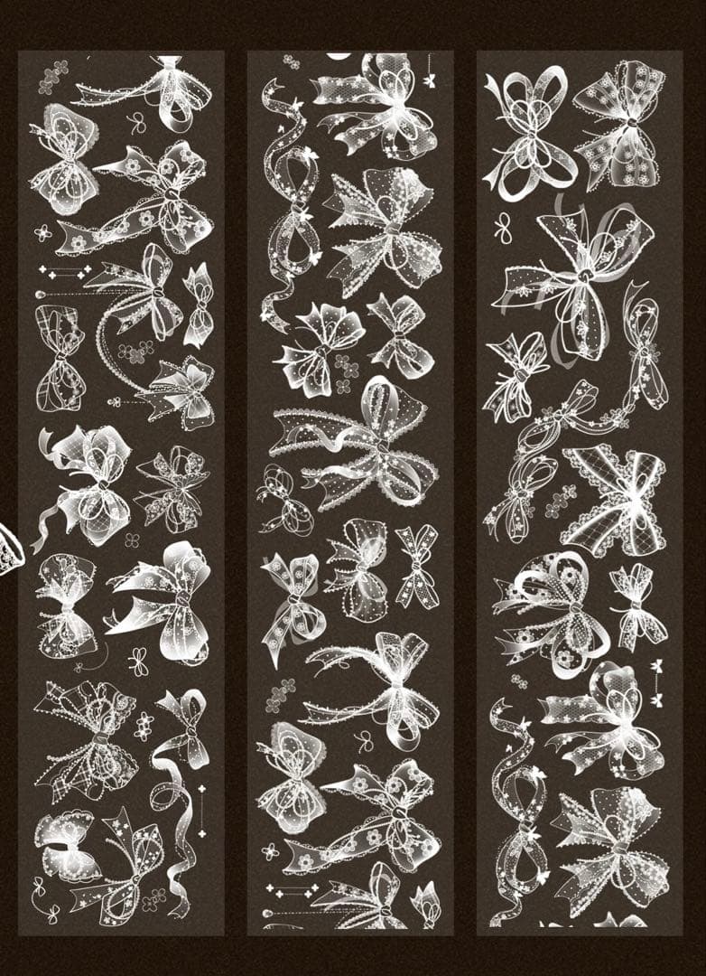 9085】海外 マステ 5m巻 ラメ加工カッティング レース リボン 装飾系