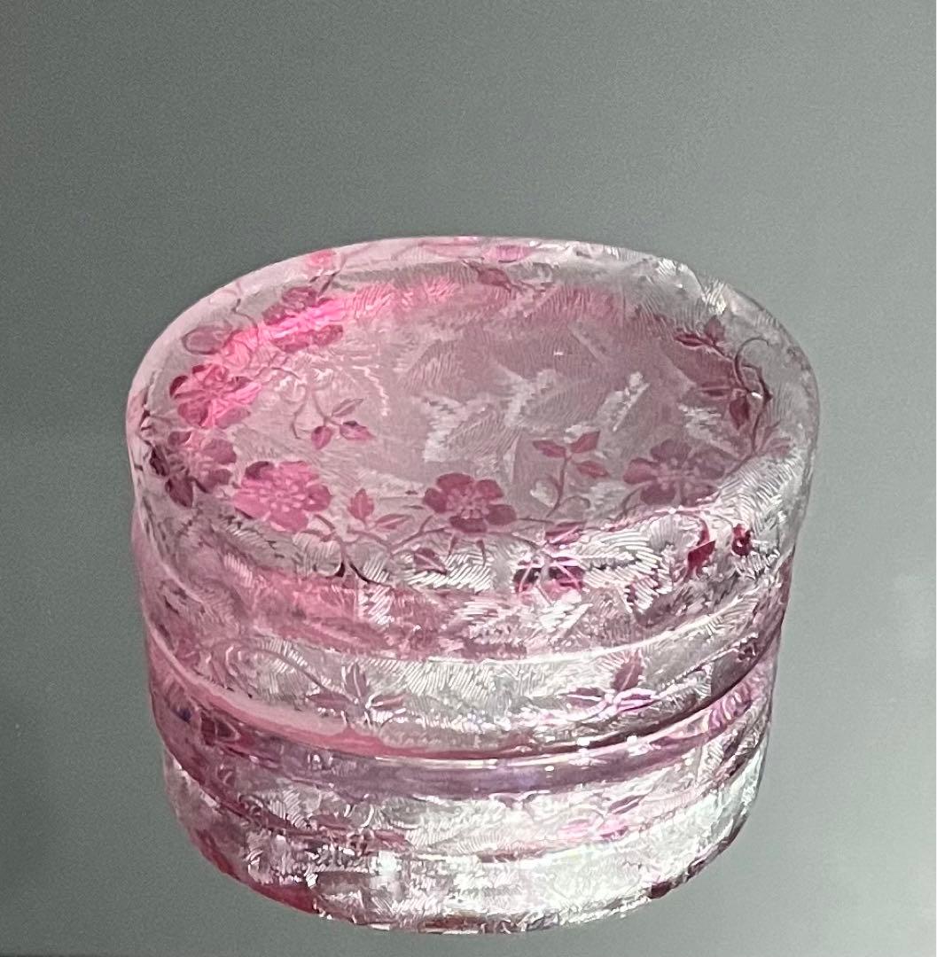 Baccarat オールドバカラ/※極希少※ エグランチエ 野薔薇 小判型 蓋物