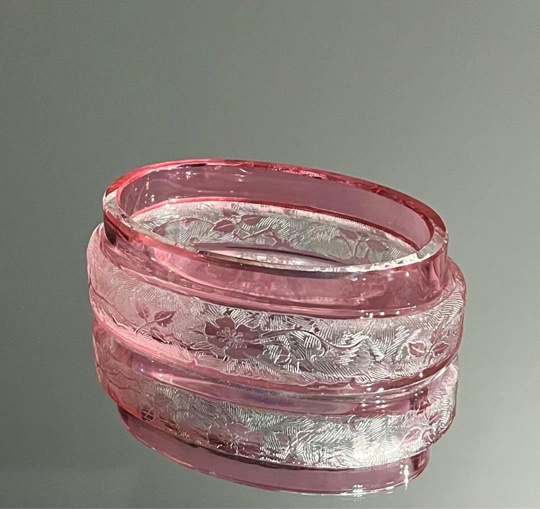 Baccarat オールドバカラ/※極希少※ エグランチエ 野薔薇 小判型 蓋物