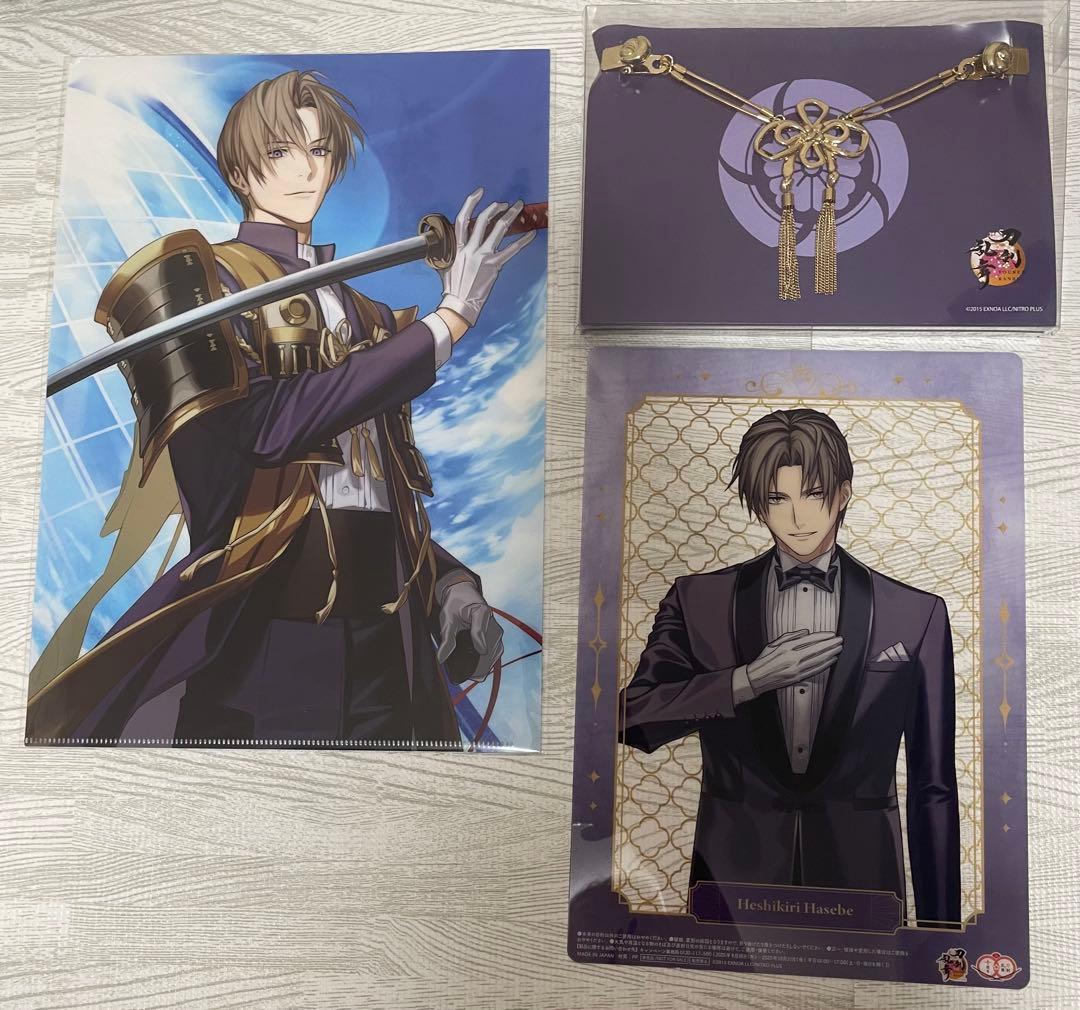 刀剣乱舞 アクセクリップ フェリシモ ＆　クリアファイル　へし切長谷部 セット 刀剣乱舞 アクセクリップ フェリシモ ＆ クリアファイル へし切長谷部