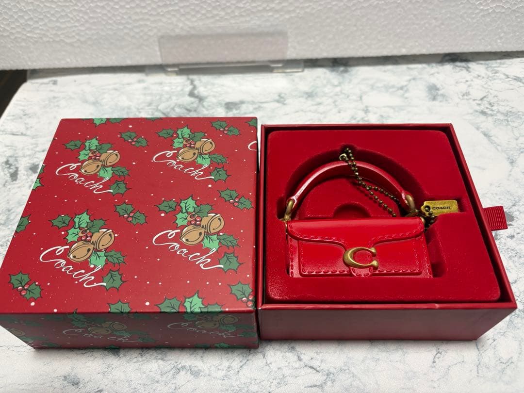 Coach クリスマスオーナメント タビーバッグキーホルダー コーチ