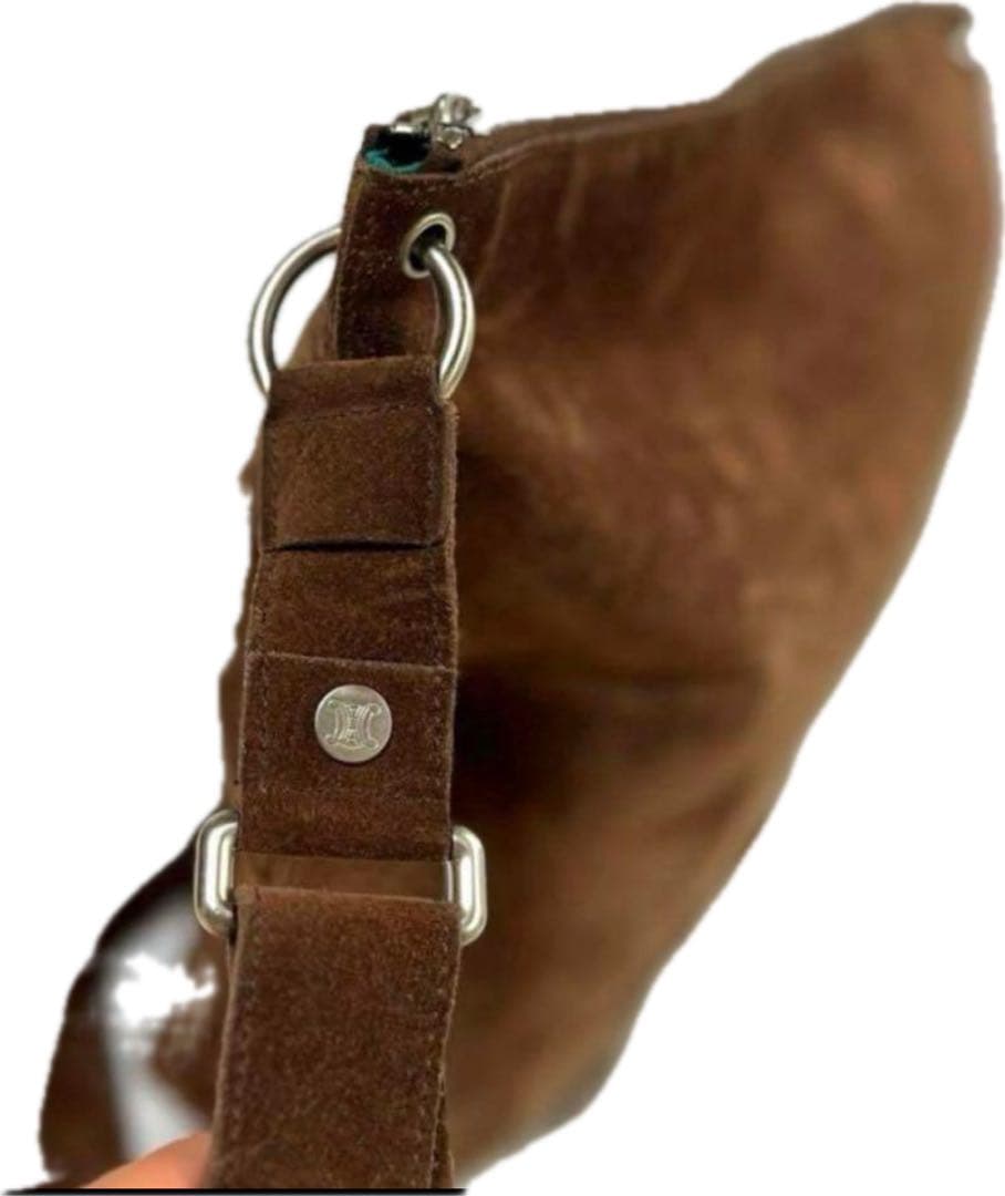 CELINE セリーヌ 総スエード フローラル ショルダーバッグ